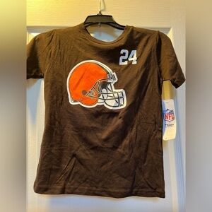 NWT Boy’s Cleveland Browns NFL Team Apparel #24 Nick Chubb T shirt. Size XS